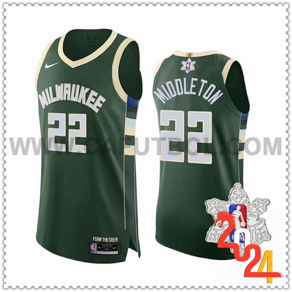 Camisetas Milwaukee Bucks (MIDDLETON #22) 2023/24 Verde/Blanco