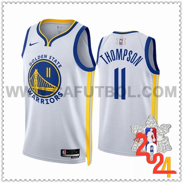 Camisetas Golden State Warriors (THOMPSON #11) 2023/24 Blanco/Azul/Amarillo