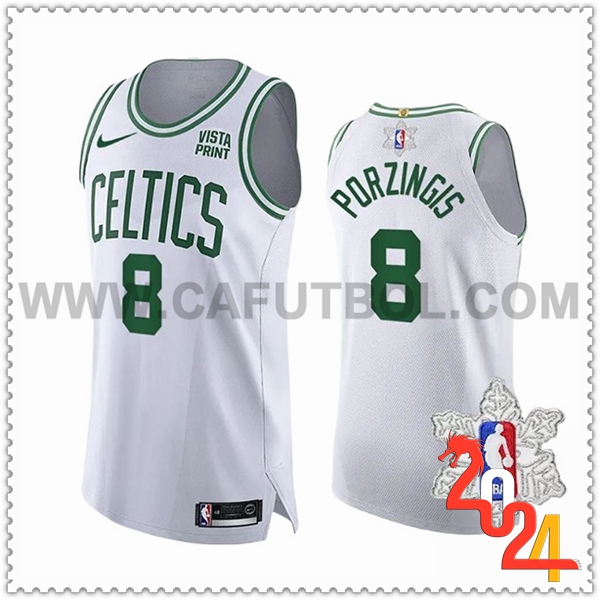 Camisetas Boston Celtics (PORZINGIS #8) 2023/24 Blanco/Verde -02