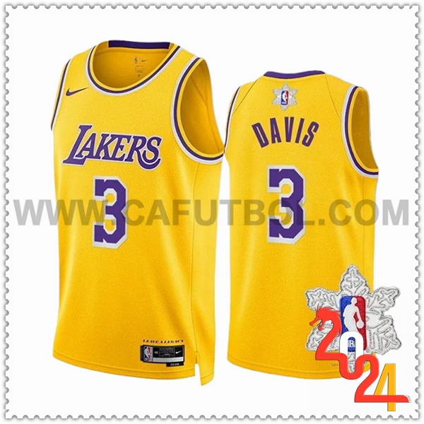 Camisetas Los Angeles Lakers (DAVIS #3) 2023/24 Amarillo/Violeta