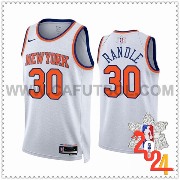 Camisetas New York Knicks (RANDLE #30) 2023/24 Blanco/Naranja