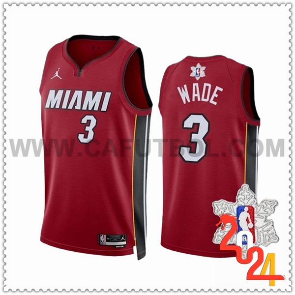 Camisetas Miami Heat (WADE #3) 2023/24 Rojo/Blanco