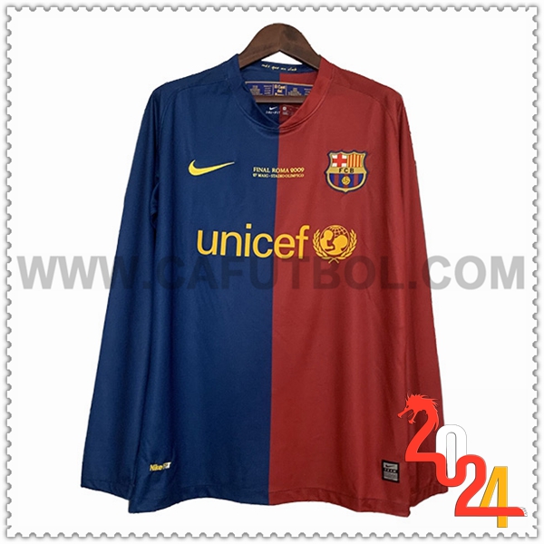 Primera Camiseta Retro FC Barcelona Mangas largas 2008/2009