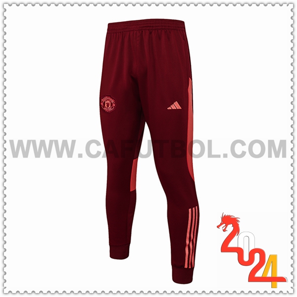 Pantalones Entrenamiento Manchester United Rojo/Naranja 2023 2024