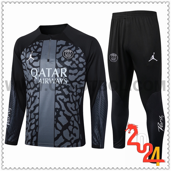 Chandal Futbol PSG Negro/Gris 2023 2024