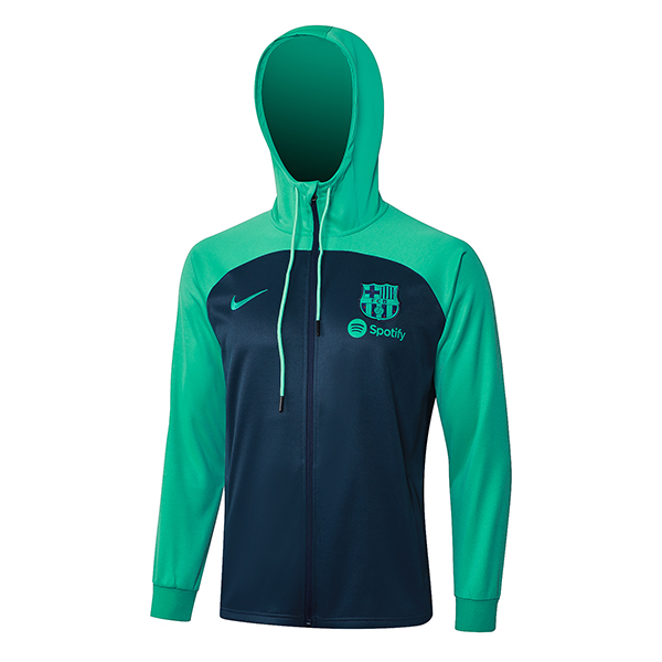 Chaqueta Con Capucha FC Barcelona Azul/Verde 2023 2024