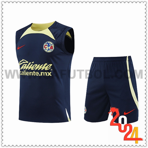 Camiseta Entrenamiento sin mangas + Cortos Club America Azul Oscuro 2024/2025