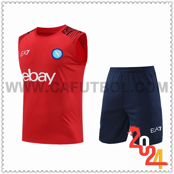 Camiseta Entrenamiento sin mangas + Cortos SSC Napoles Rojo/Azul 2024/2025