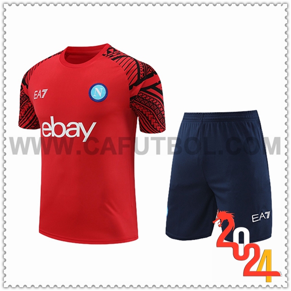 Camiseta Entrenamiento + Cortos SSC Napoles Rojo/Azul 2024/2025