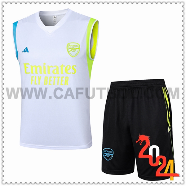 Camiseta Entrenamiento sin mangas + Cortos Arsenal Blanco/Negro 2024/2025