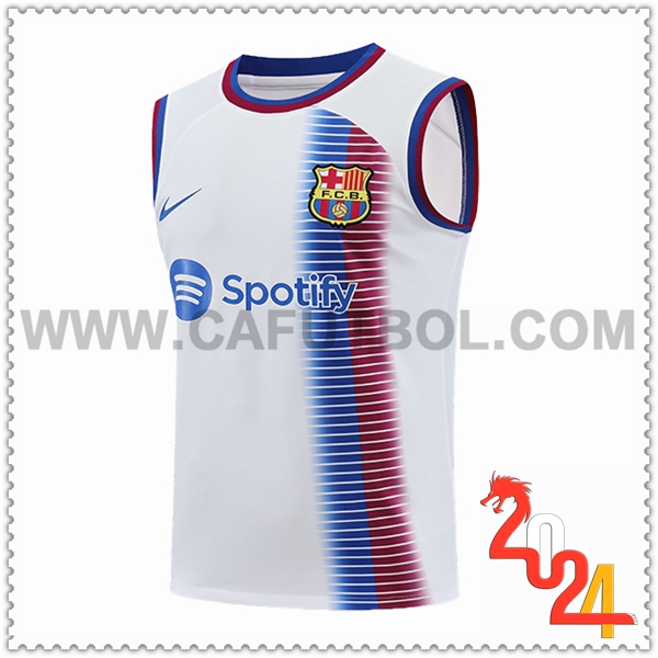 Chalecos De Futbol FC Barcelona Blanco/Azul 2024/2025