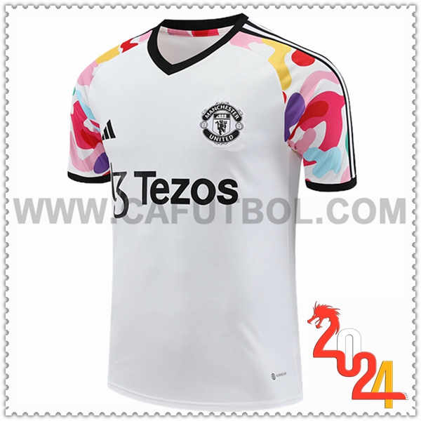 Camiseta Entrenamiento Manchester United Blanco/Negro 2024/2025