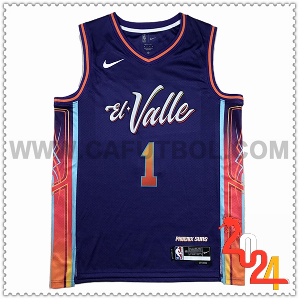 Camisetas Phoenix Suns (BOOKER #1) 2023/24 Violeta/Naranja