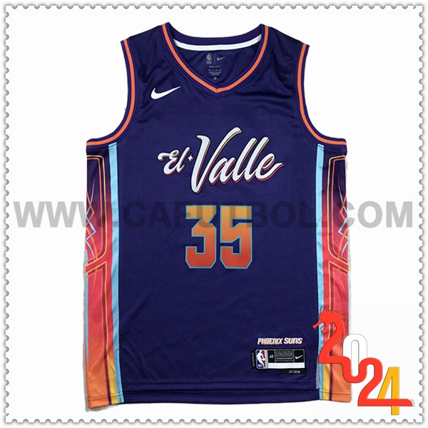 Camisetas Phoenix Suns (DURANT #35) 2023/24 Violeta/Naranja -02