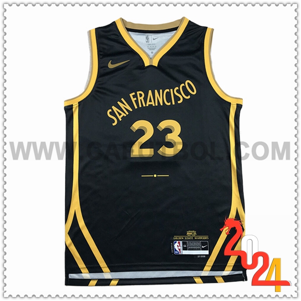 Camisetas Golden State Warriors (GREEN #23) 2023/24 Negro/Amarillo -02