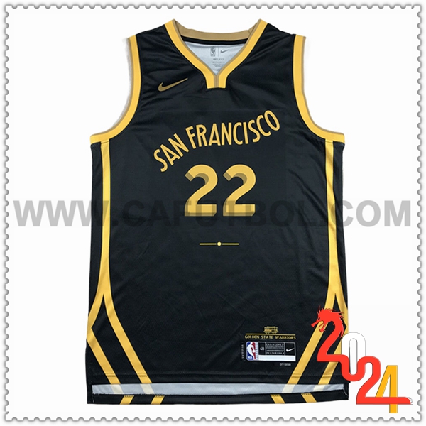 Camisetas Golden State Warriors (WIGGINS #22) 2023/24 Negro/Amarillo