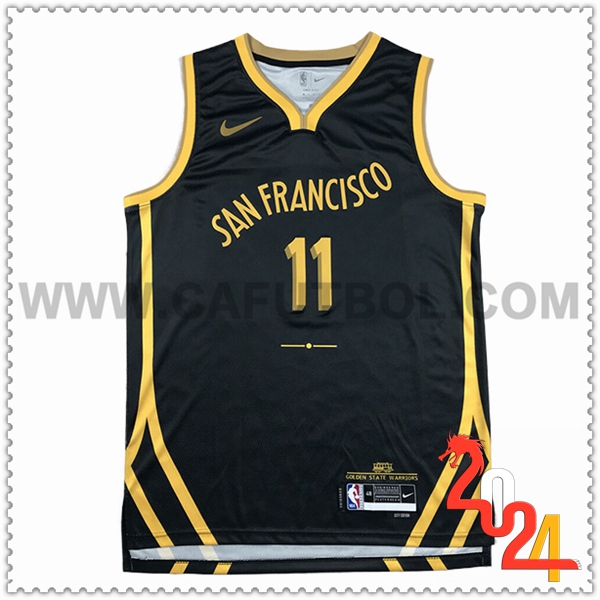 Camisetas Golden State Warriors (THOMPSON #11) 2023/24 Negro/Amarillo -02