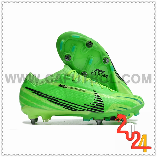 Nike Botas De Fútbol Air Zoom Mercurial Vapor XV Elite SG Verde/Negro -02