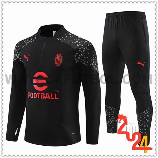 Chandal Futbol AC Milan Negro/Rojo 2023 2024