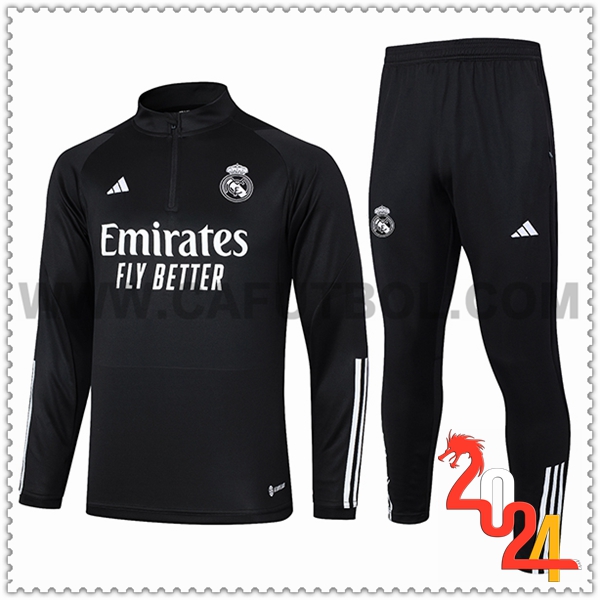 Chandal Futbol Real Madrid Negro/Blanco 2023 2024