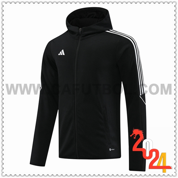 Chaqueta Con Capucha Adidas Negro/Blanco 2023 2024