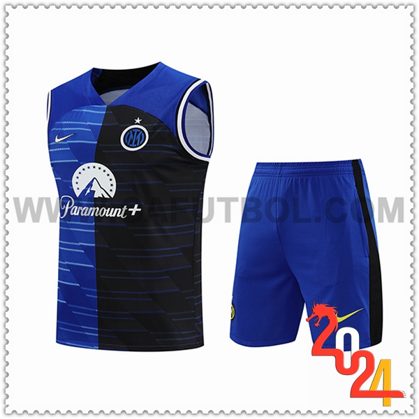 Camiseta Entrenamiento sin mangas + Cortos Inter Milan Azul/Negro 2024 2025