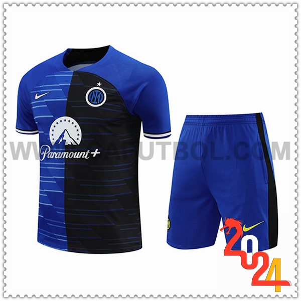Camiseta Entrenamiento + Cortos Inter Milan Azul/Negro 2024 2025