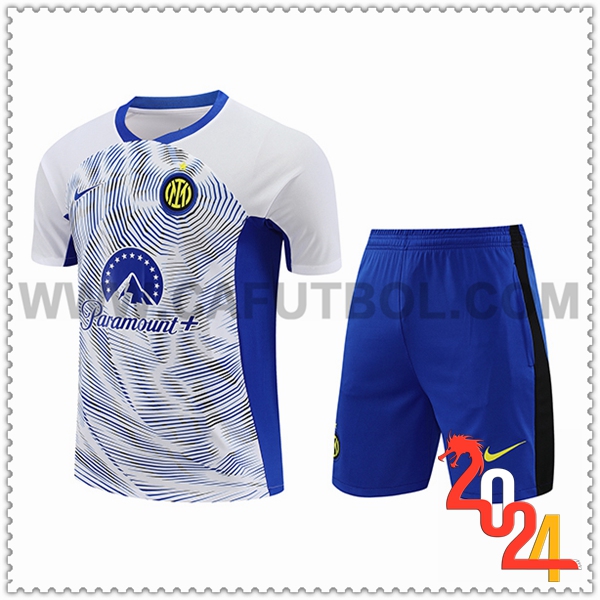 Camiseta Entrenamiento + Cortos Inter Milan Blanco/Azul 2024 2025