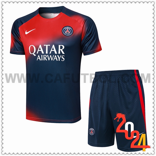 Camiseta Entrenamiento + Cortos PSG Azul/Rojo 2024 2025