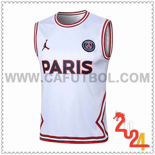 Chalecos De Futbol Jordan PSG Blanco/Rojo 2024 2025