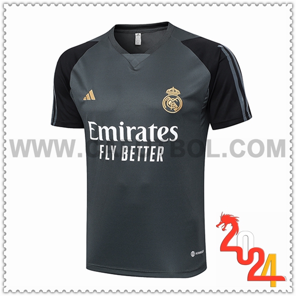 Camiseta Entrenamiento Real Madrid Gris/Negro 2024 2025