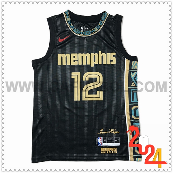 Camisetas Memphis Grizzlies (MORANT #12) 2024/25 Negro/Marrón