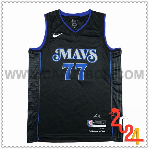 Camisetas Dallas Mavericks (DONČIĆ #77) 2024/25 Negro/Azul