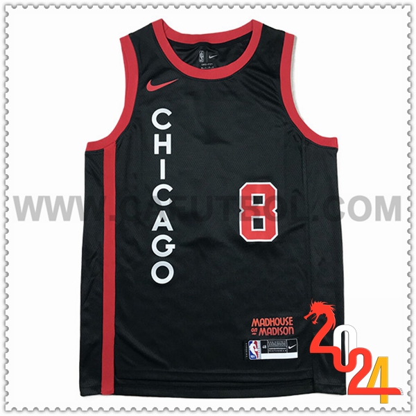 Camisetas Chicago Bulls (LAVINE #8) 2024/25 Negro/Rojo