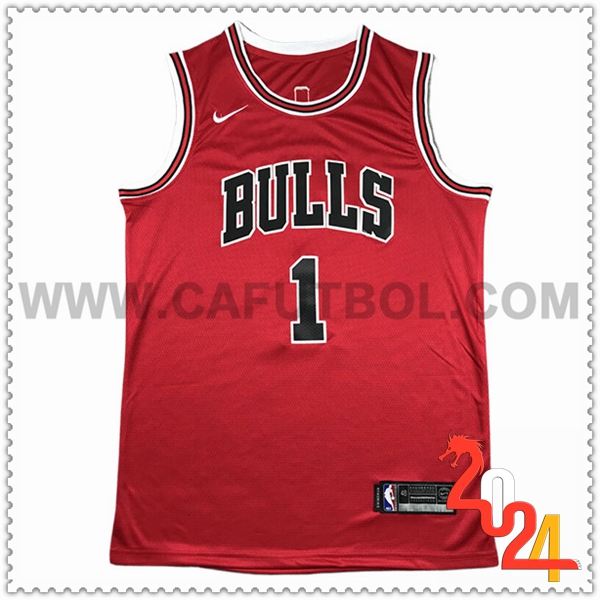 Camisetas Chicago Bulls (Rosa #1) 2024/25 Negro/Rojo