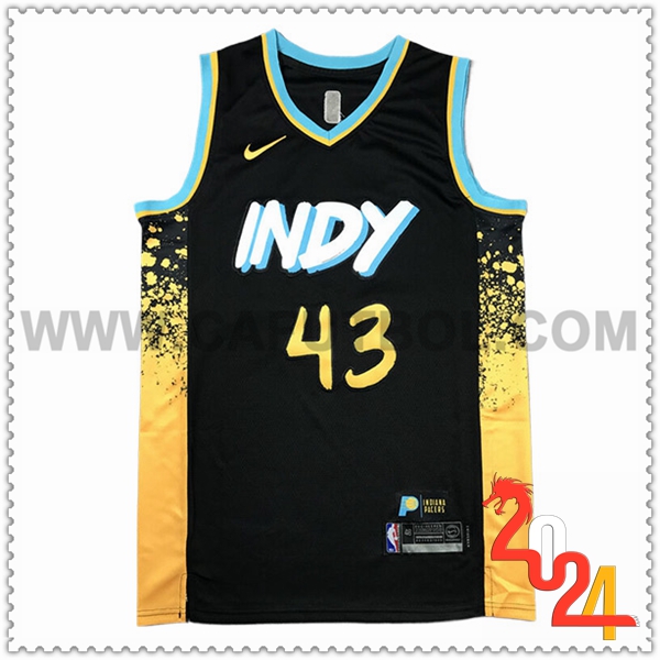 Camisetas Indiana Pacers (SIAKAM #43) 2024/25 Negro/Amarillo