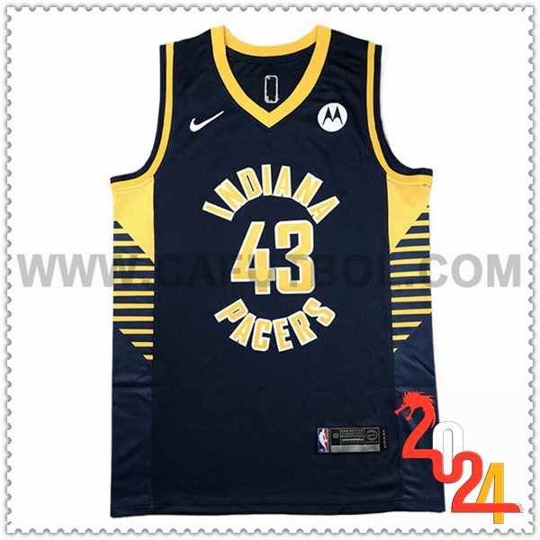 Camisetas Indiana Pacers (SIAKAM #43) 2024/25 Negro/Amarillo/Azul