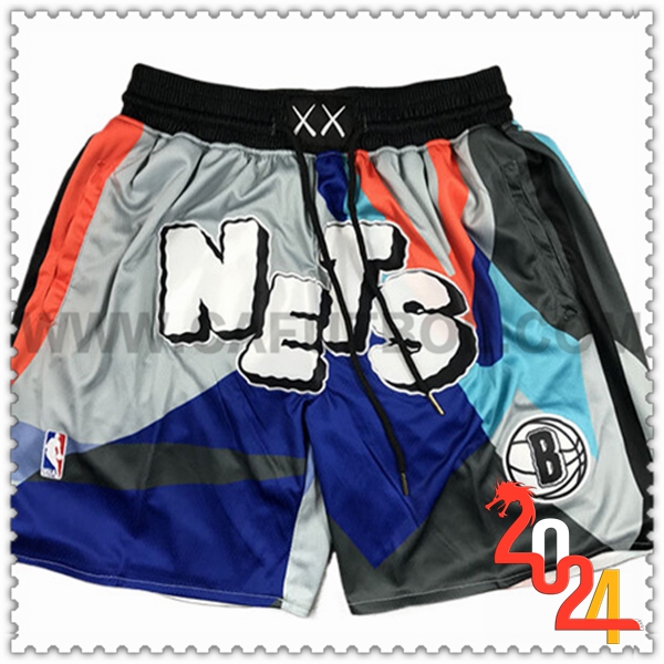 Cortos NBA Brooklyn Nets 2024/25 Gris/Azul/Naranja