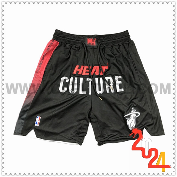 Cortos NBA Miami Heat 2024/25 Negro/Rojo