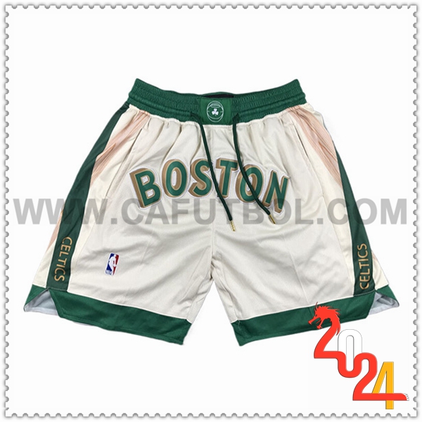 Cortos NBA Boston Celtics 2024/25 Beige/Verde