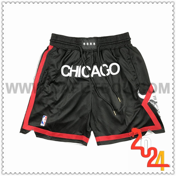 Cortos NBA Chicago Bulls 2024/25 Negro/Rojo/Blanco