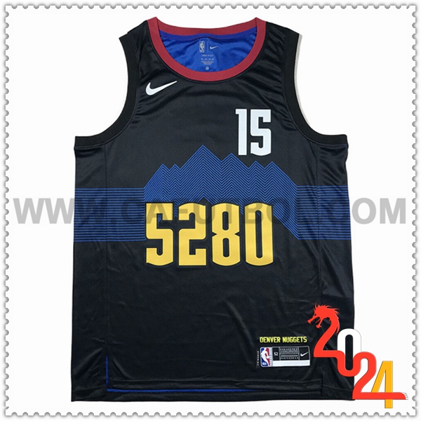 Camisetas Denver Nuggets (JOKIĆ #15) 2024/25 Negro/Azul