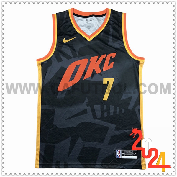 Camisetas Oklahoma City Thunder (HOLMGREN #7) 2024/25 Negro/Rojo/Amarillo