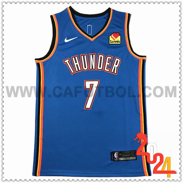 Camisetas Oklahoma City Thunder (HOLMGREN #7) 2024/25 Azul/Naranja