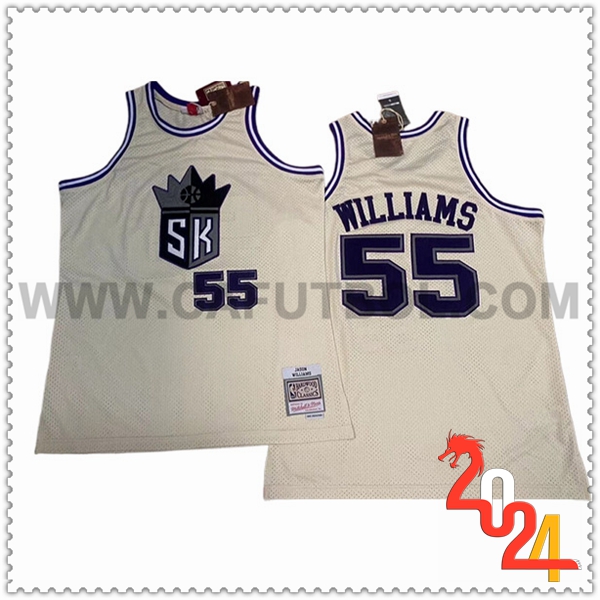 Camisetas Sacramento Kings (WILLIAMS #55) 2024/25 Blanco/Azul