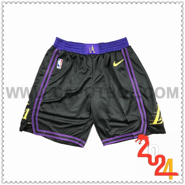 Cortos NBA Los Angeles Lakers 2024/25 Negro/Violeta/Amarillo