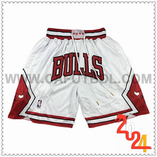 Cortos NBA Chicago Bulls 2024/25 Blanco/Rojo