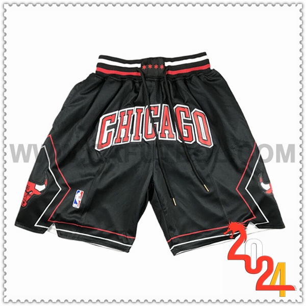 Cortos NBA Chicago Bulls 2024/25 Negro/Rojo/Blanco -02