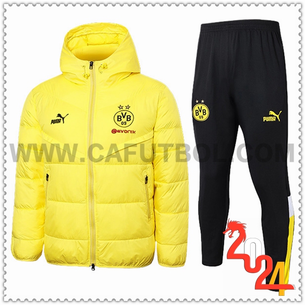 Chandal Plumas Con Capucha Dortmund Amarillo 2024 2025