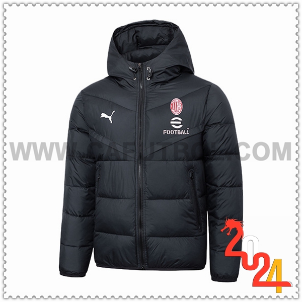 Nueva Plumas Con Capucha AC Milan Negro 2024 2025